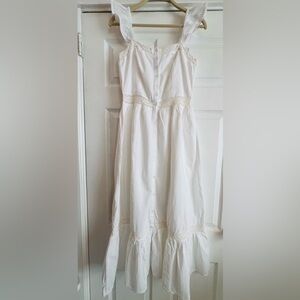 White Lace-Trim Midi Dress - Brand Unspecified